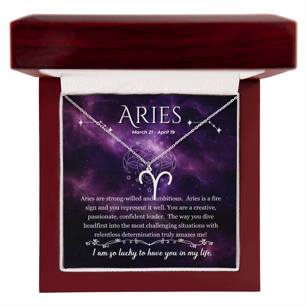 Aries (March 21 - April 19) Zodiac Sign / Symbol Necklace