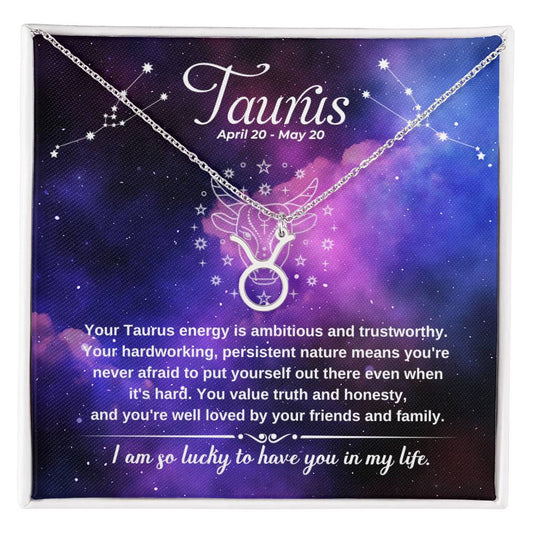 Taurus (April 20 - May 20) Zodiac Sign / Symbol Necklace
