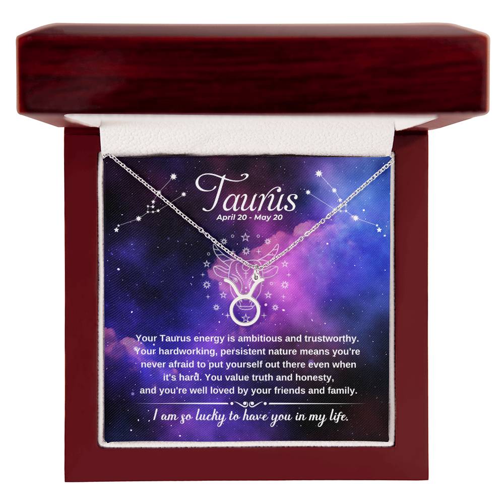 Taurus (April 20 - May 20) Zodiac Sign / Symbol Necklace