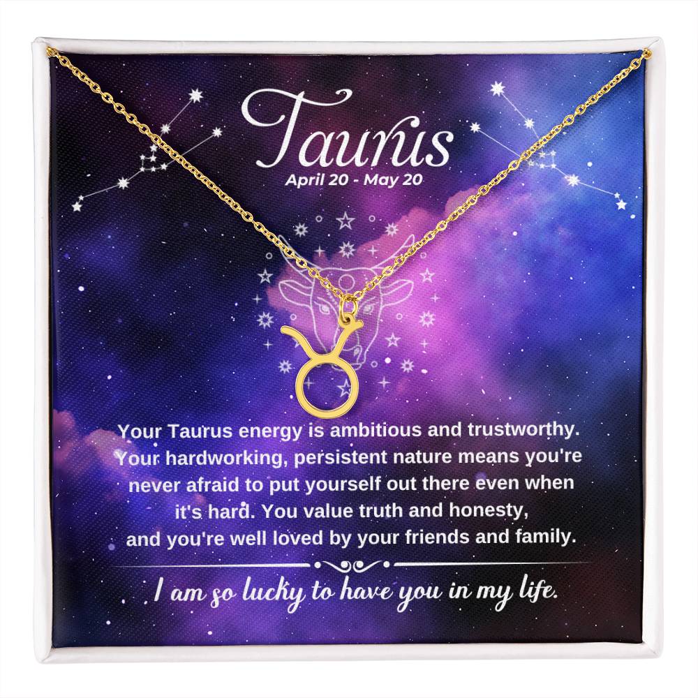 Taurus (April 20 - May 20) Zodiac Sign / Symbol Necklace