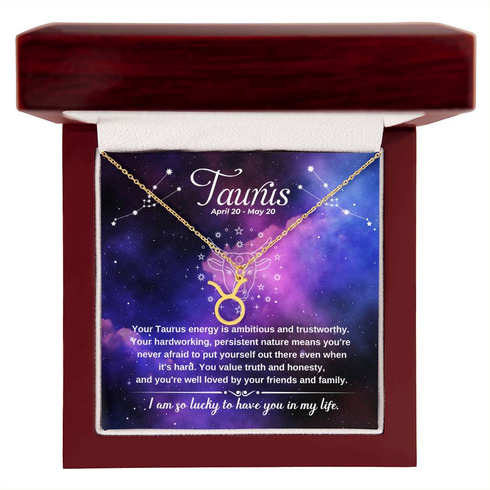 Taurus (April 20 - May 20) Zodiac Sign / Symbol Necklace