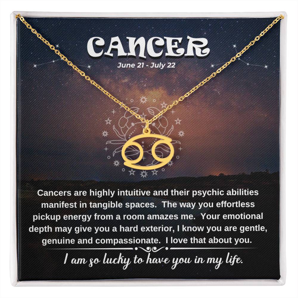 Cancer (June 21 - July 22) Zodiac Sign / Symbol Necklace