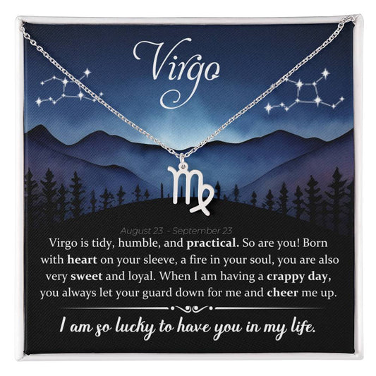 Virgo (August 23- September 22) Zodiac Sign / Symbol Necklace