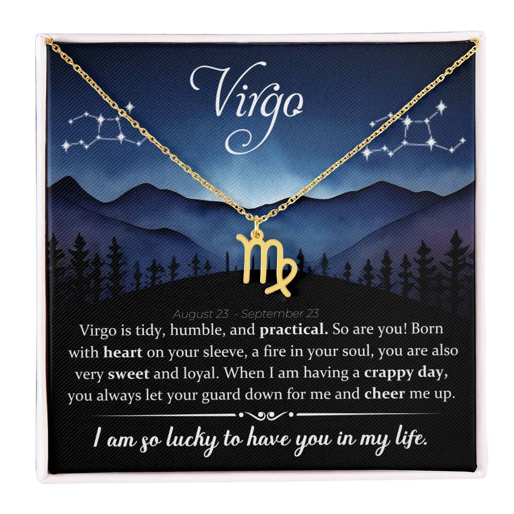 Virgo (August 23- September 22) Zodiac Sign / Symbol Necklace