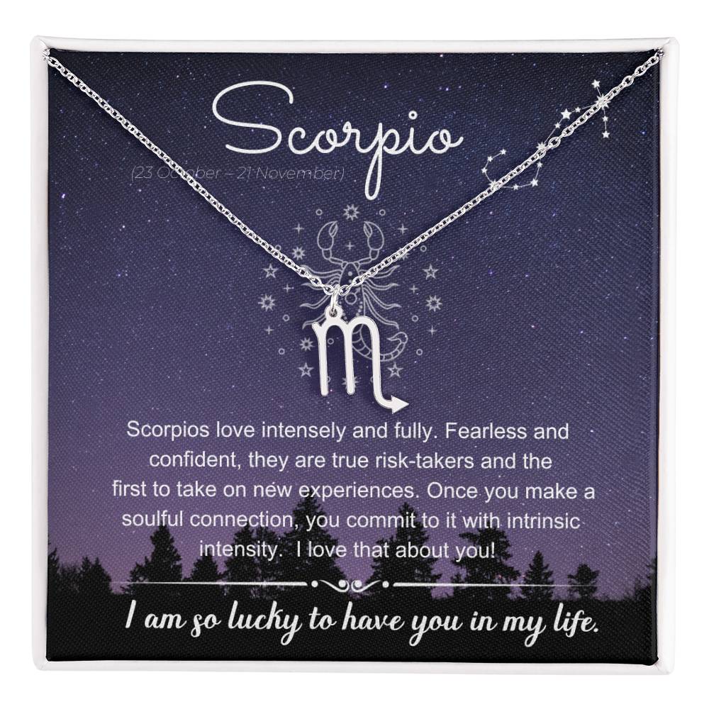 Scorpio (October 23 - November 21) Zodiac Sign / Symbol Necklace