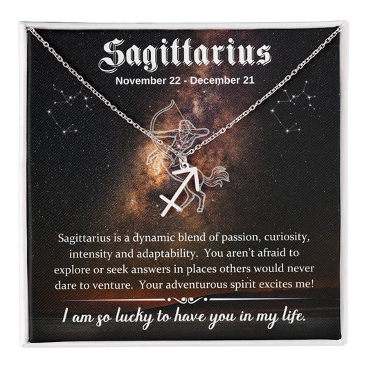Sagittarius (November 22 - December 21) Zodiac Sign / Symbol Necklace