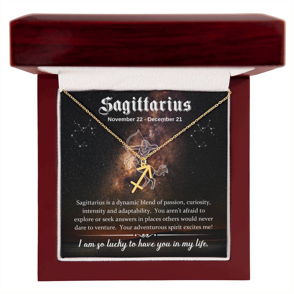 Sagittarius (November 22 - December 21) Zodiac Sign / Symbol Necklace