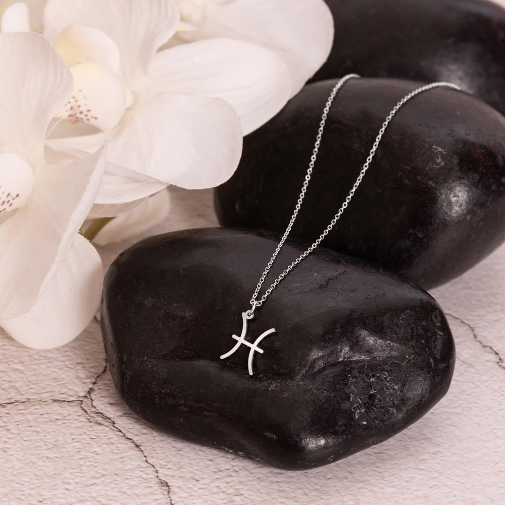 Pisces (February 19-March 20) Zodiac Sign / Symbol Necklace