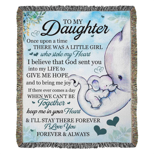 To My Beautiful Daughter (Elephant) - Heirloom Woven Blanket
