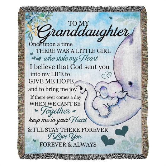 To My Granddaughter / Elephant - Heirloom Woven Blanket