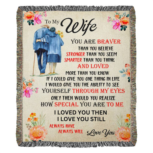 To My Wife (Older Couple) - Heirloom Woven Blanket
