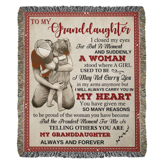 To My Granddaughter(HUG) - Heirloom Woven Blanket