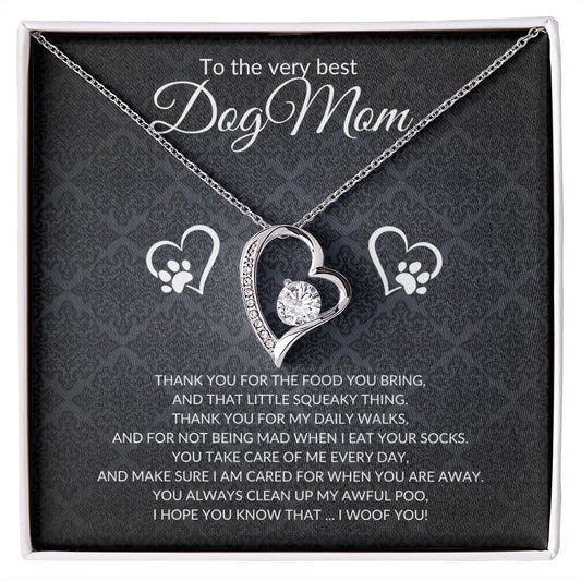 To the Very Best Dog Mom (Black Card) - Forever Love Necklace