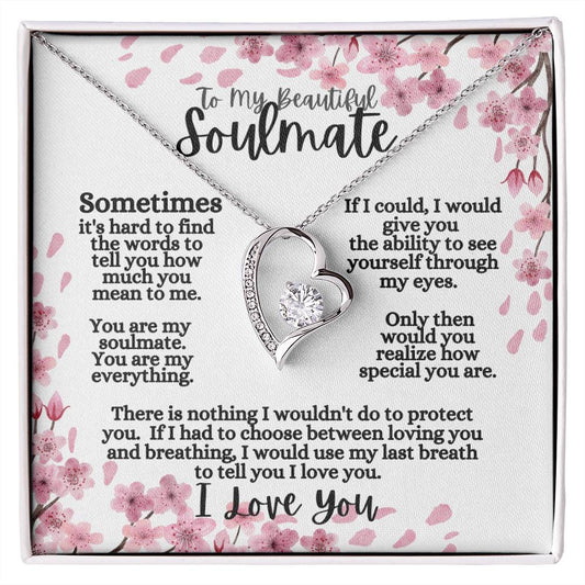 To My Beautiful Soulmate (Cherry Blossum) - Forever Love Necklace