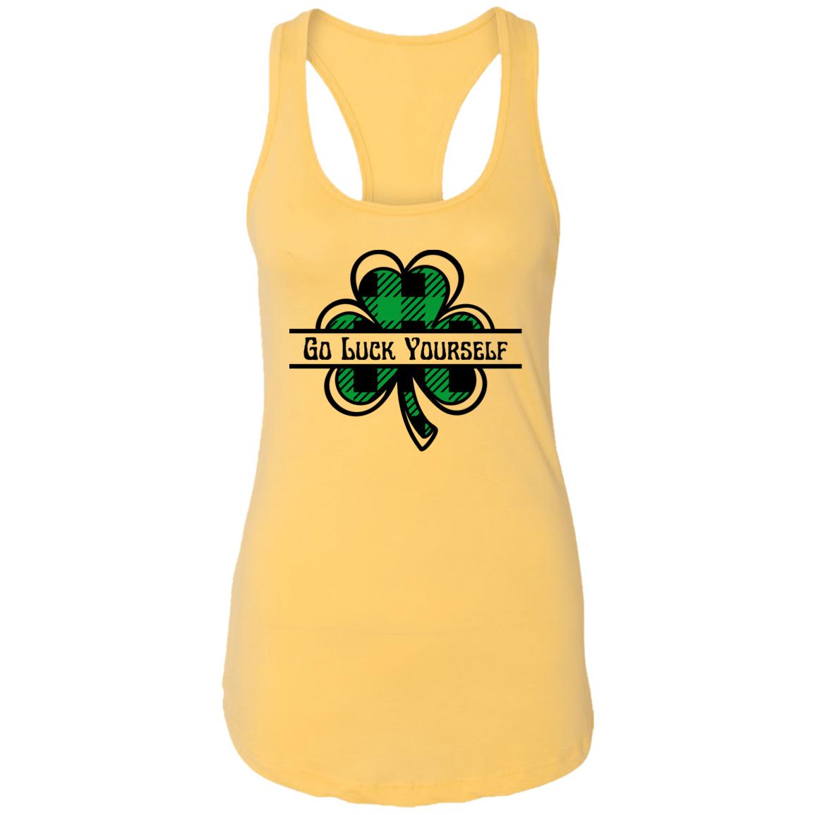 Go Luck Yourself Plaid (St Patrick's Day) -Ladies Ideal Racerback Tank