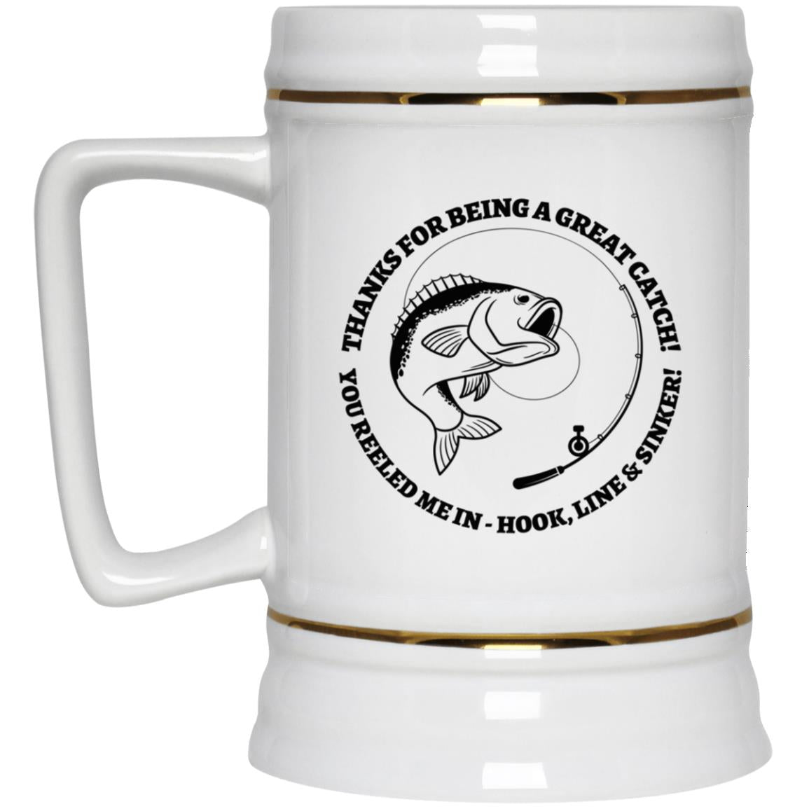 Great Catch - Black Fish -  Beer Stein 22oz.