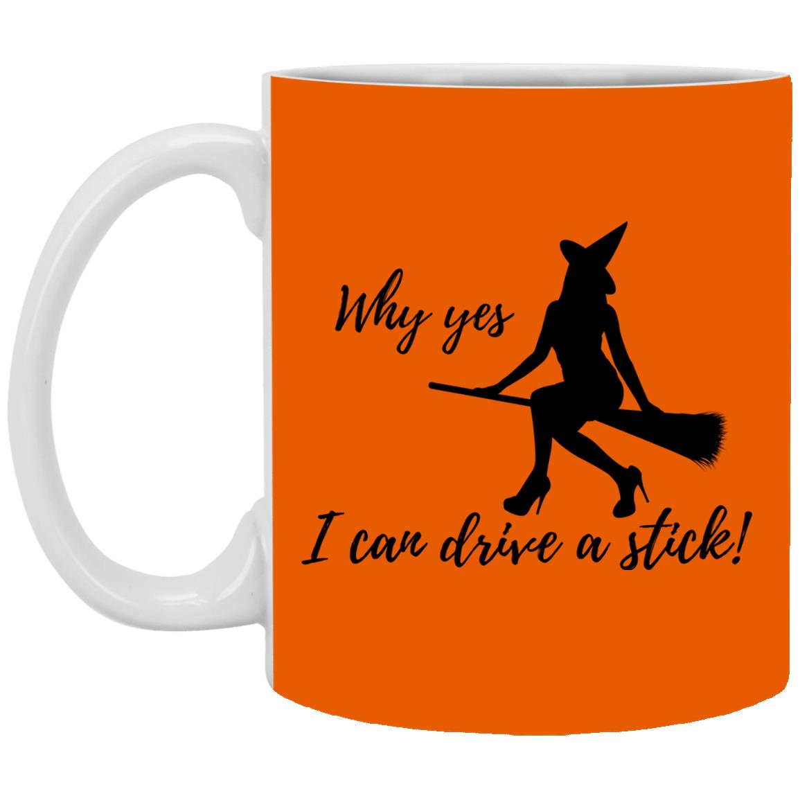 I can Drive a Stick - Halloween - XP8434 11 oz. White Mug