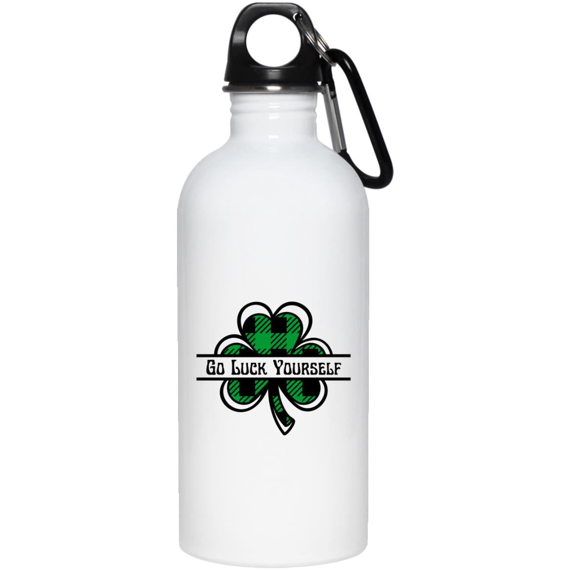 Go Luck Yourself Plaid (St Patrick's Day) -20 oz. Stainless Steel Water Bottle