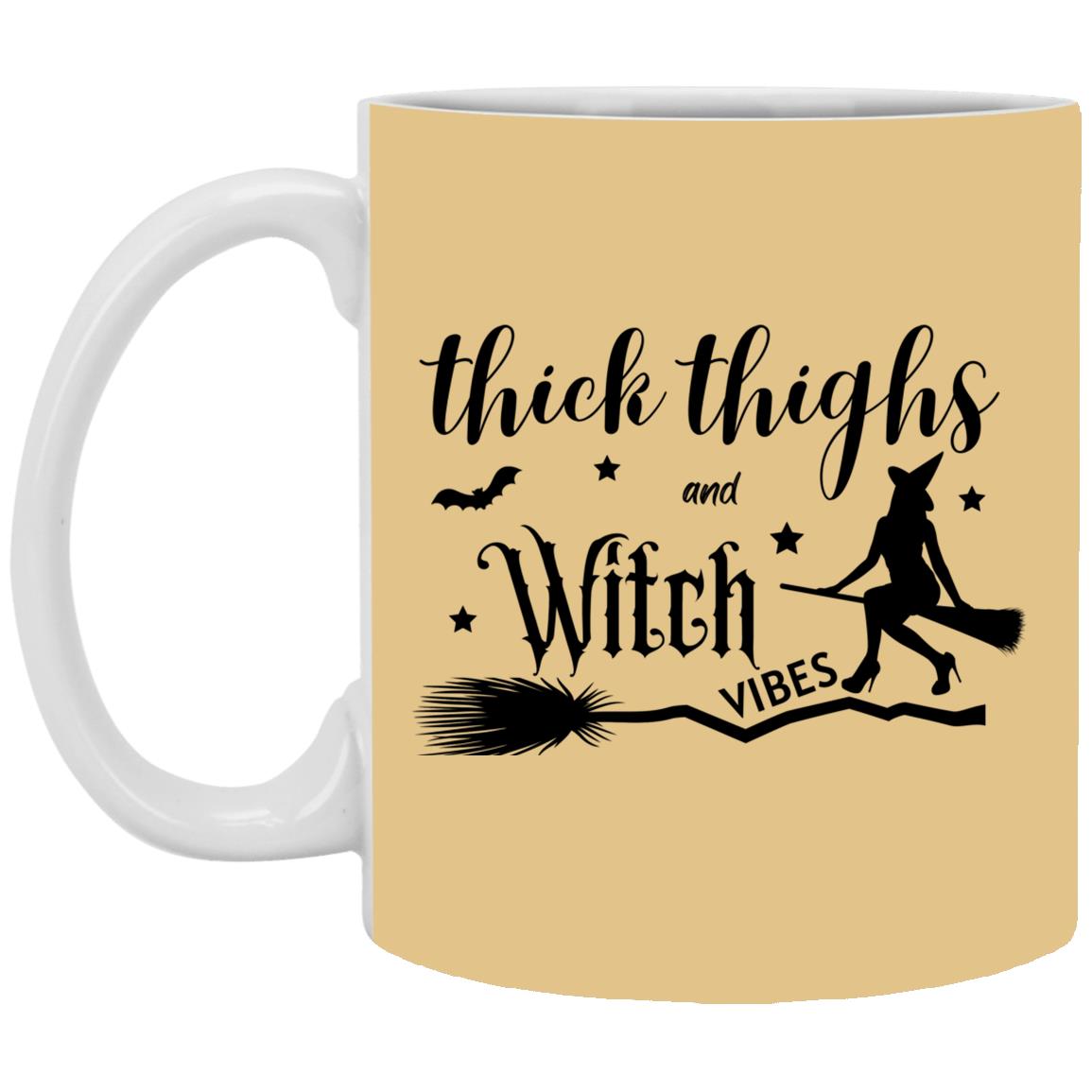 Thick Thighs & Witch Vibes - Halloween - XP8434 11 oz. White Mug