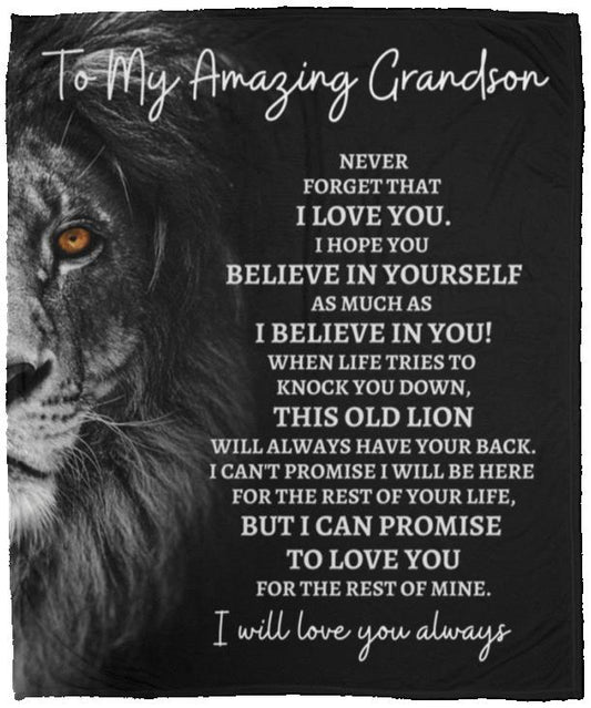 To My Amazing Grandson (Lion) Blanket