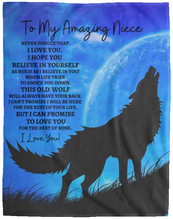 To My Amazing Niece (Howling Wolf) Blanket