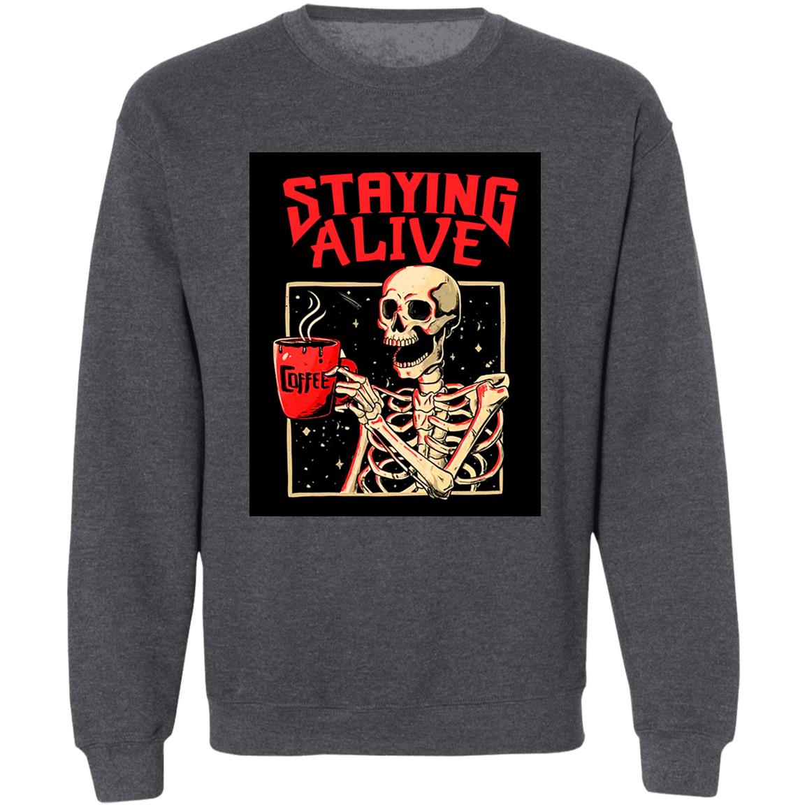 Staying Alive- Halloween - Z65x Pullover Crewneck Sweatshirt 8 oz (Closeout)