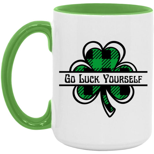 Go Luck Yourself Plaid (St Patrick's Day) -15oz. Accent Mug