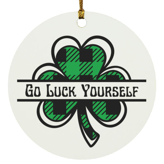 Go Luck Yourself Plaid (St Patrick's Day) -Circle Ornament