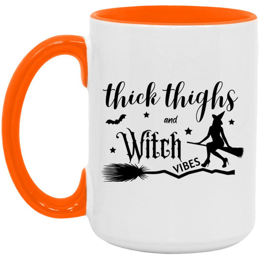 Thick Thighs & Witch Vibes - Halloween -AM15OZ 15oz. Accent Mug