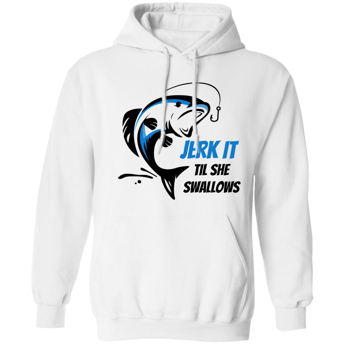 Jerk it  -Blue  Fish-Z66x Pullover Hoodie