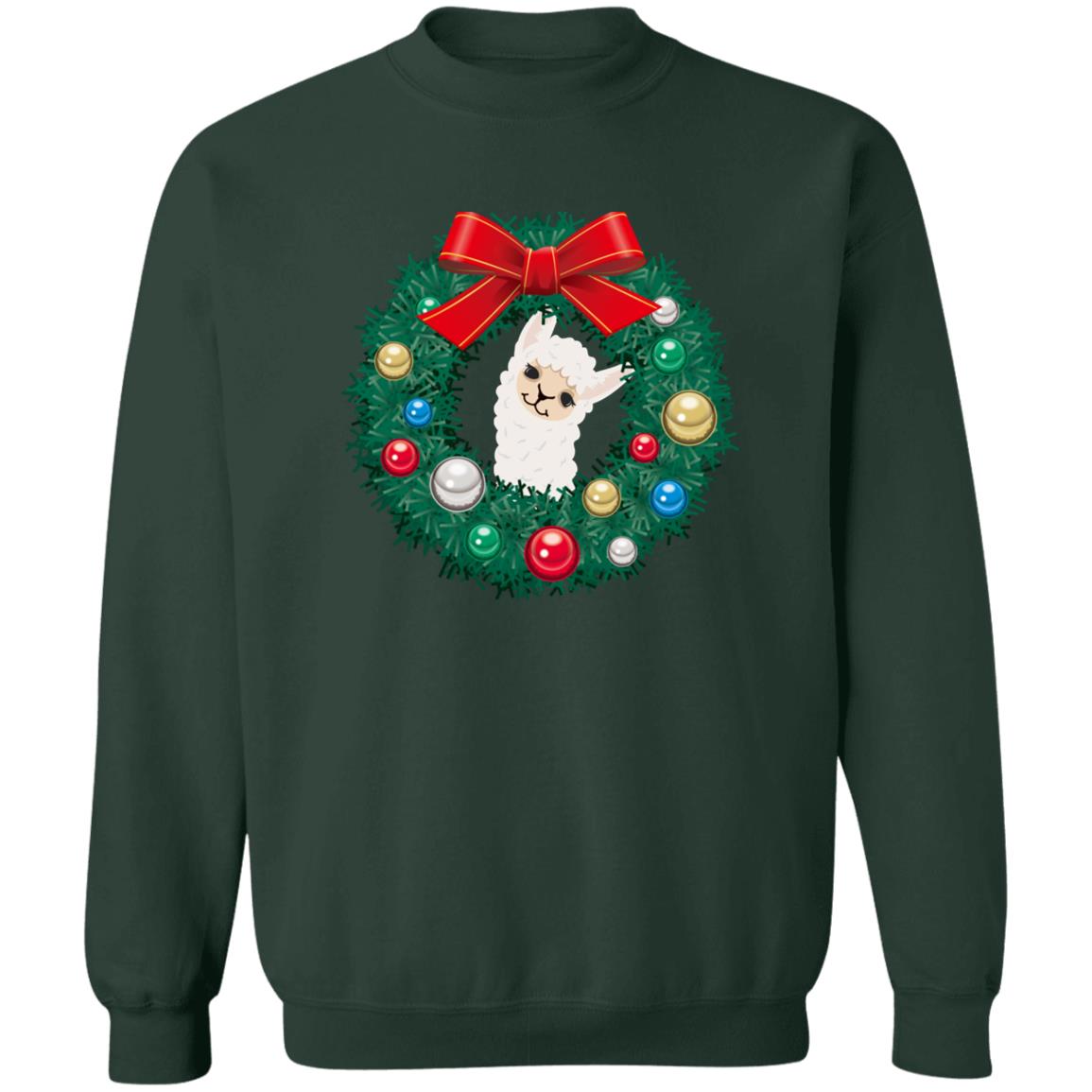 Llama Christmas - G180 Crewneck Pullover Sweatshirt