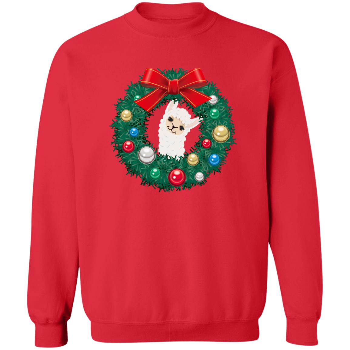 Llama Christmas - G180 Crewneck Pullover Sweatshirt