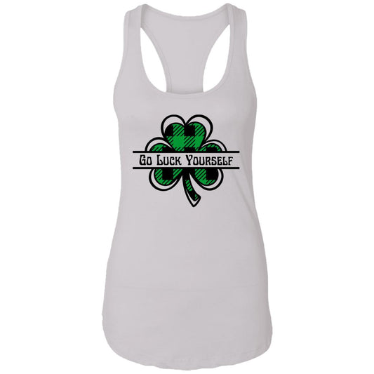 Go Luck Yourself Plaid (St Patrick's Day) -Ladies Ideal Racerback Tank