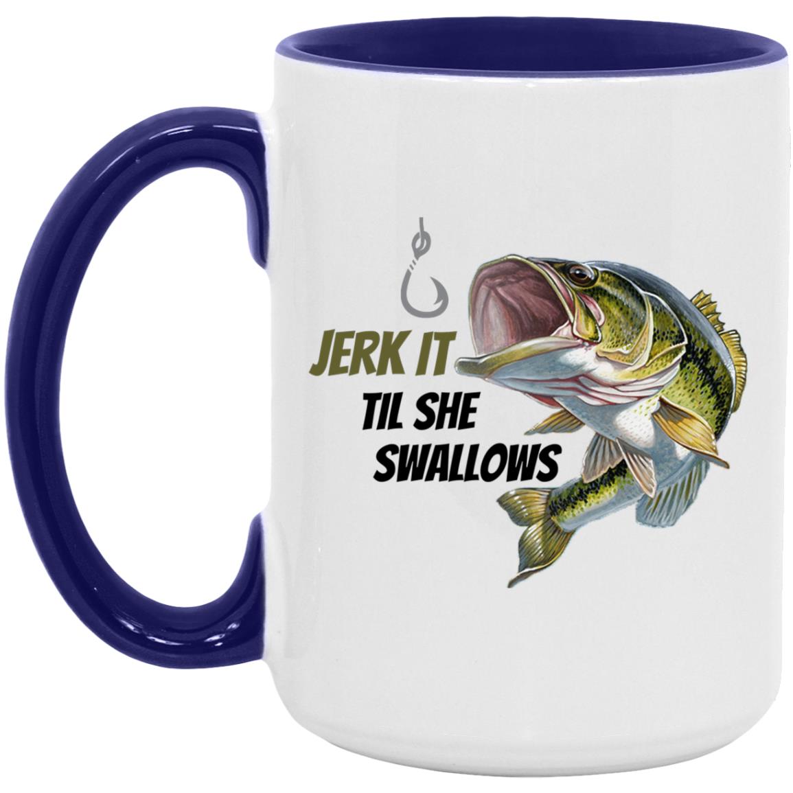 Jerk it - Green Bass Fish- AM15OZ 15oz. Accent Mug