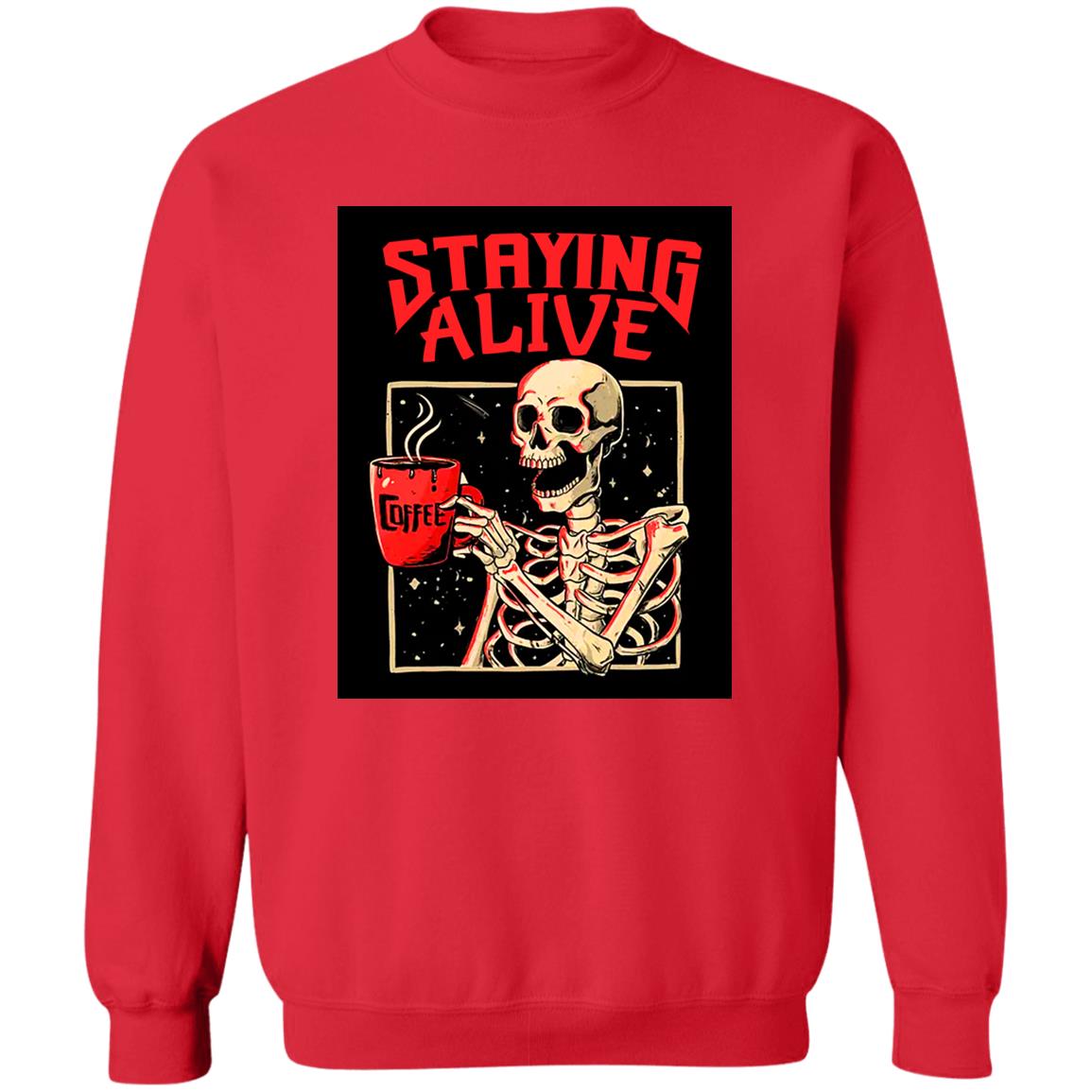 Staying Alive- Halloween - Z65x Pullover Crewneck Sweatshirt 8 oz (Closeout)