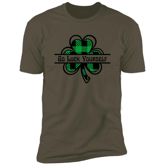 Go Luck Yourself Plaid (St Patrick's Day) -  Premium Short Sleeve Tee (Closeout)