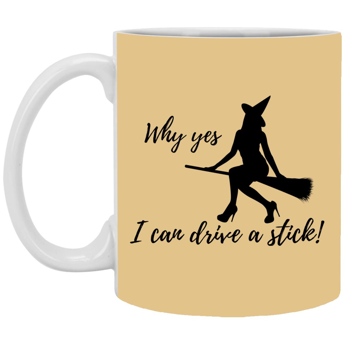 I can Drive a Stick - Halloween - XP8434 11 oz. White Mug