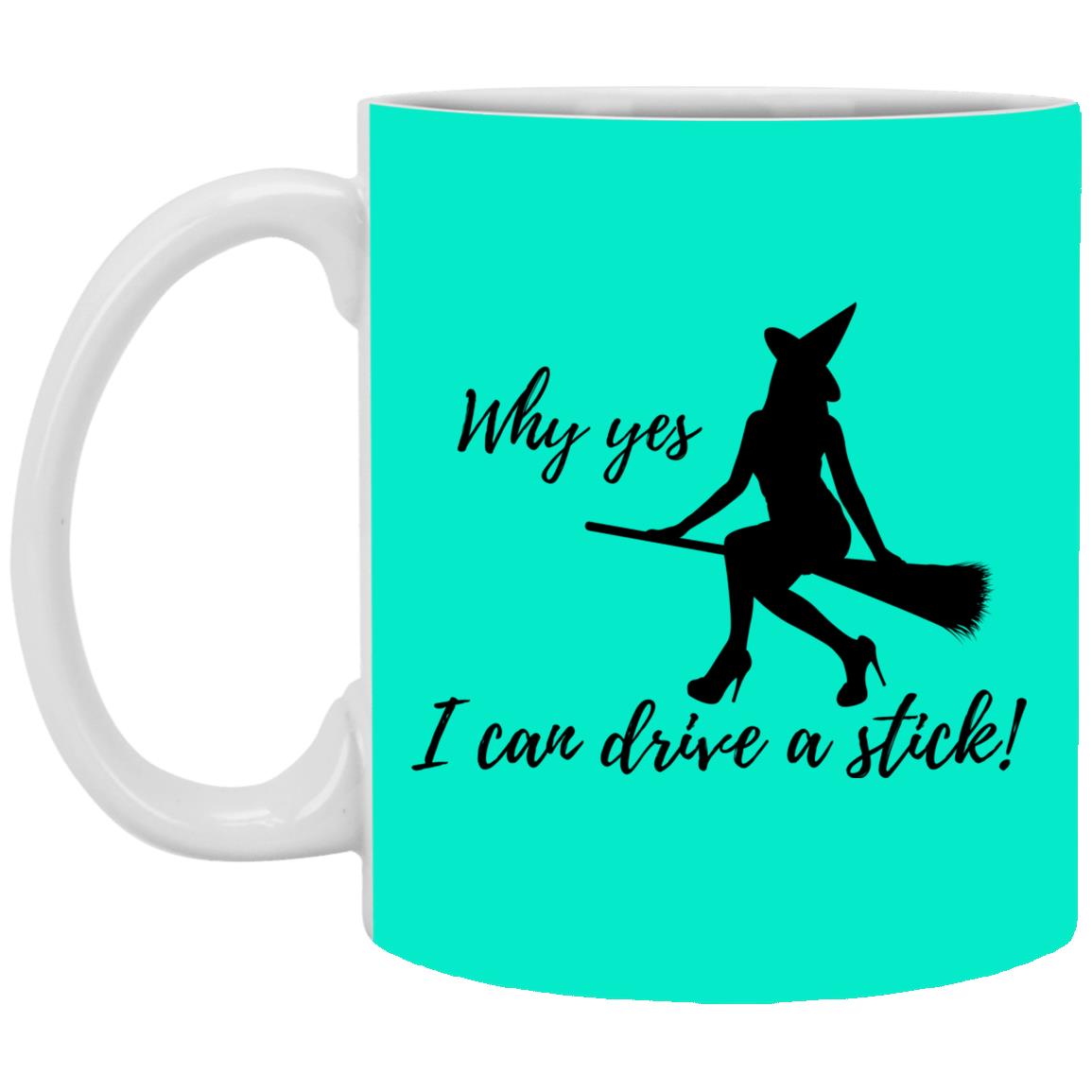 I can Drive a Stick - Halloween - XP8434 11 oz. White Mug