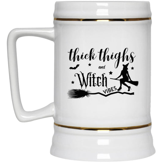 Thick Thighs & Witch Vibes - Halloween - 22217 Beer Stein 22oz.