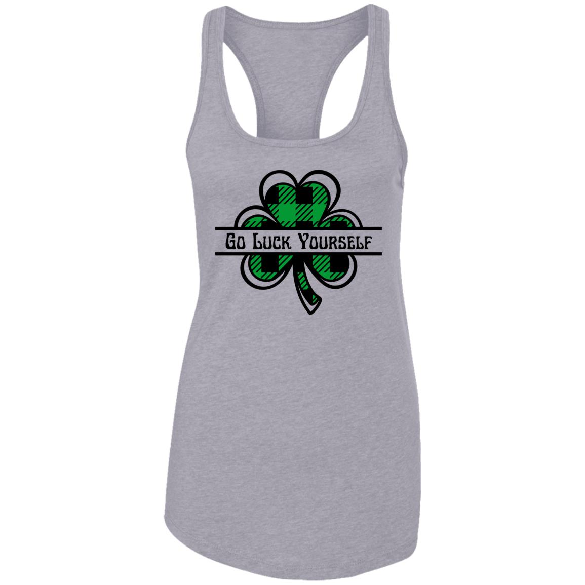 Go Luck Yourself Plaid (St Patrick's Day) -Ladies Ideal Racerback Tank