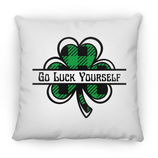 Go Luck Yourself Plaid (St Patrick's Day) -Medium Square Pillow