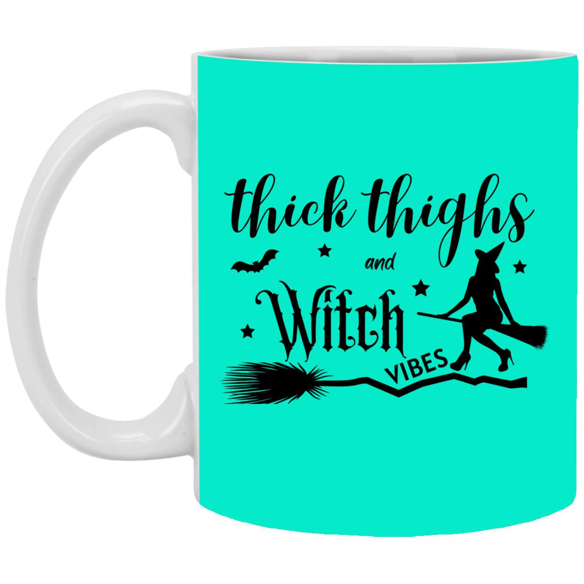 Thick Thighs & Witch Vibes - Halloween - XP8434 11 oz. White Mug