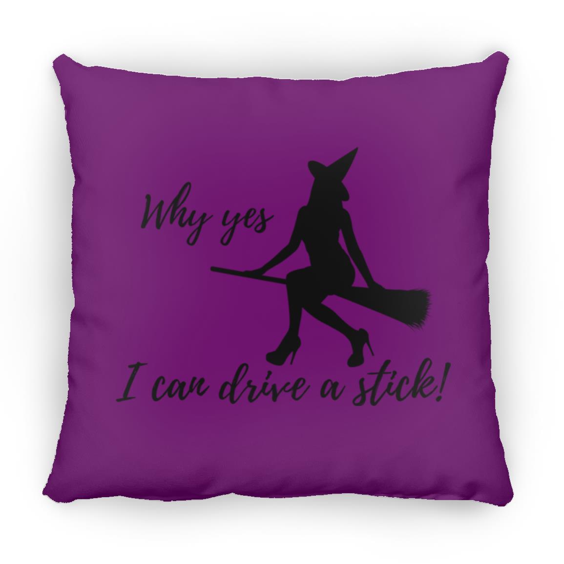 I can Drive a Stick - Halloween -ZP16 Medium Square Pillow