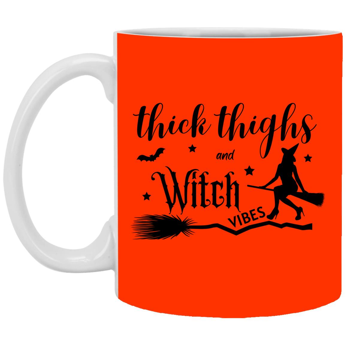 Thick Thighs & Witch Vibes - Halloween - XP8434 11 oz. White Mug