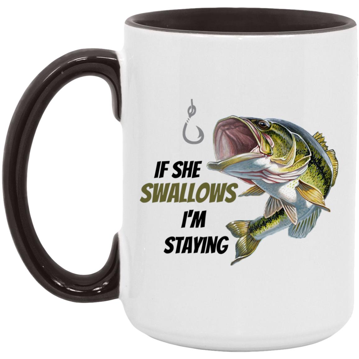 If She Swallows - Green Bass Fish - AM15OZ 15oz. Accent Mug