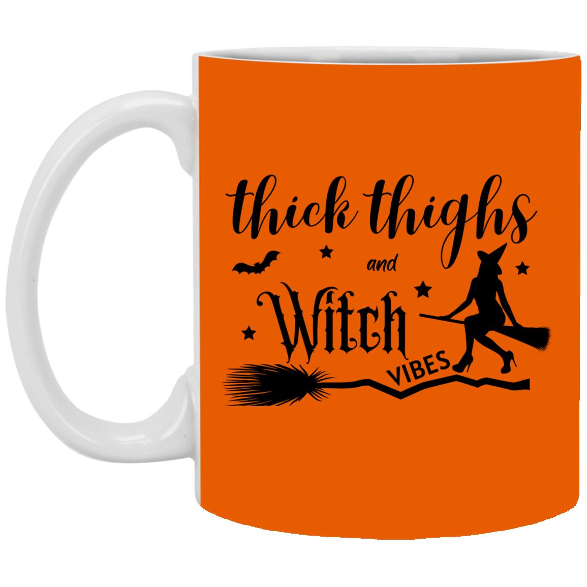 Thick Thighs & Witch Vibes - Halloween - XP8434 11 oz. White Mug