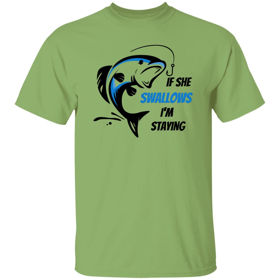 If she Swallows -Blue Bass Fish -G500 5.3 oz. T-Shirt