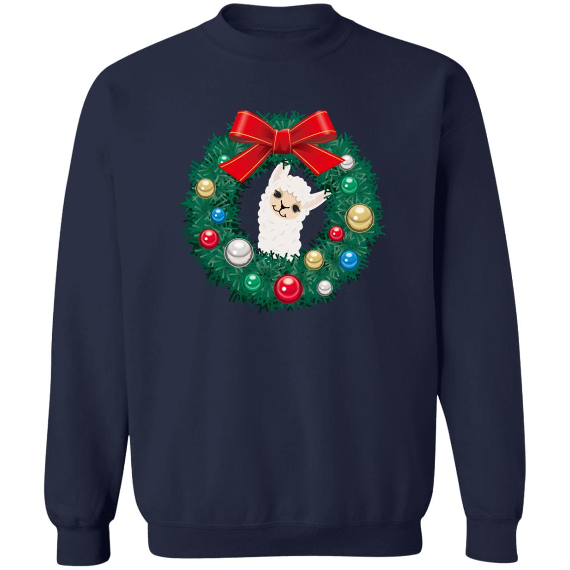 Llama Christmas - G180 Crewneck Pullover Sweatshirt