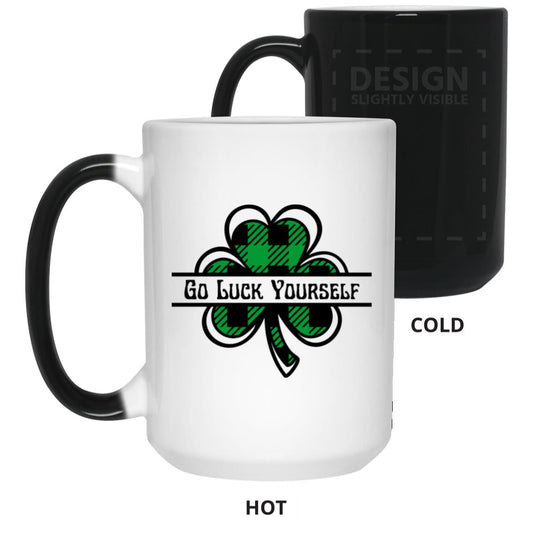 Go Luck Yourself Plaid (St Patrick's Day) -15 oz. Color Changing Mug