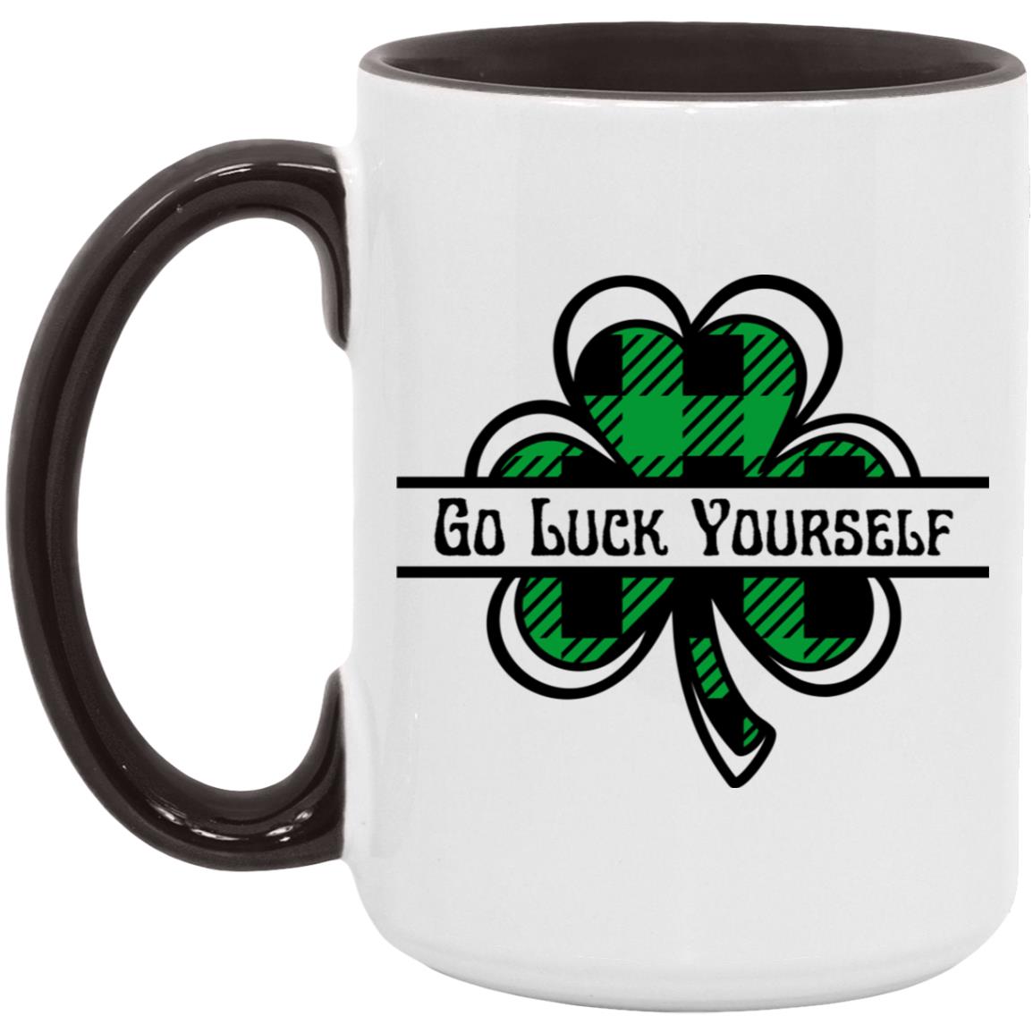 Go Luck Yourself Plaid (St Patrick's Day) -15oz. Accent Mug